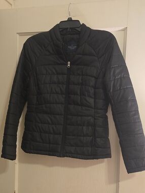 Quilted Puffer Jacket Black Size Small